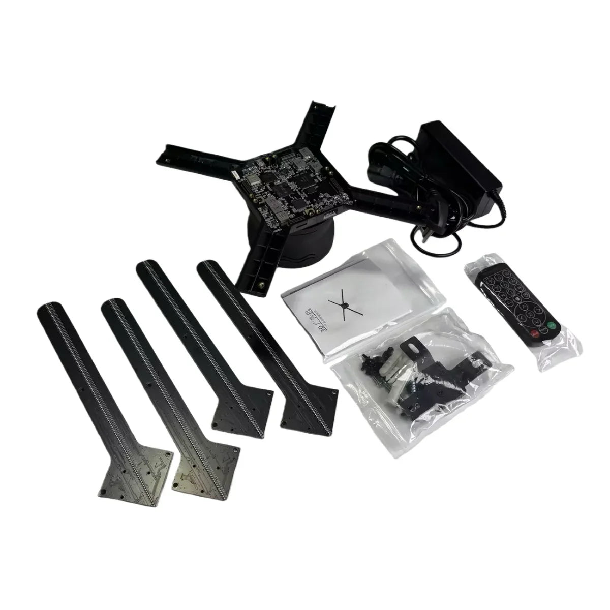 FL-M Series | Cloud Control (AS) | 47cm to 100cm (18.5–39.4 inch) | 3D Holographic Fan | Fan Only / Tripod Floor Stand / Ceiling Mount | Digital Signage Holographic | 4 Blades