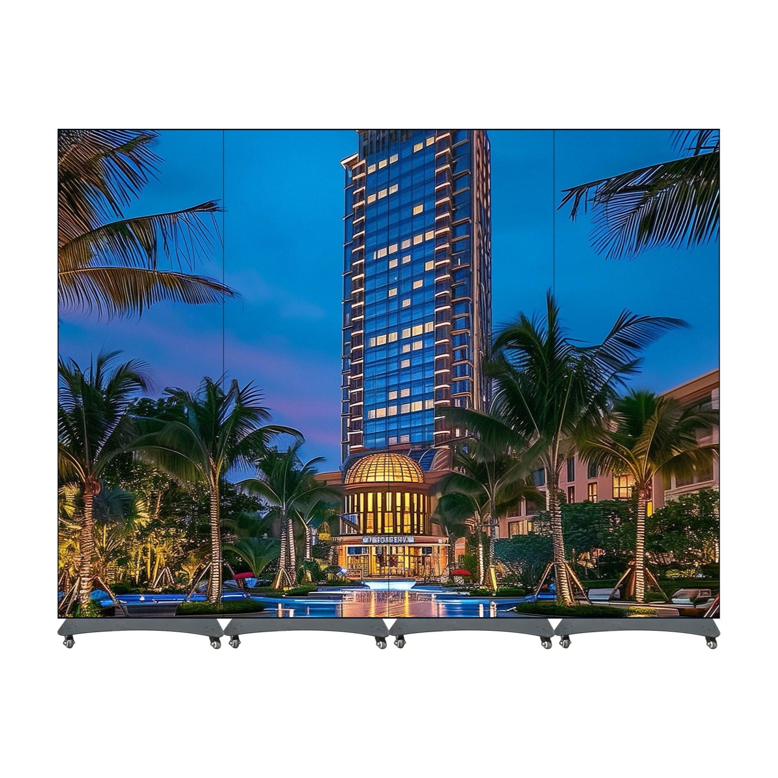 4PCS-PACK P1.53 GOB FreeP AS Pro Series Linkable Indoor LED Poster Display w/ Flip Open Edge Frame Linkable to 2560x1920 Large Display Video Wall