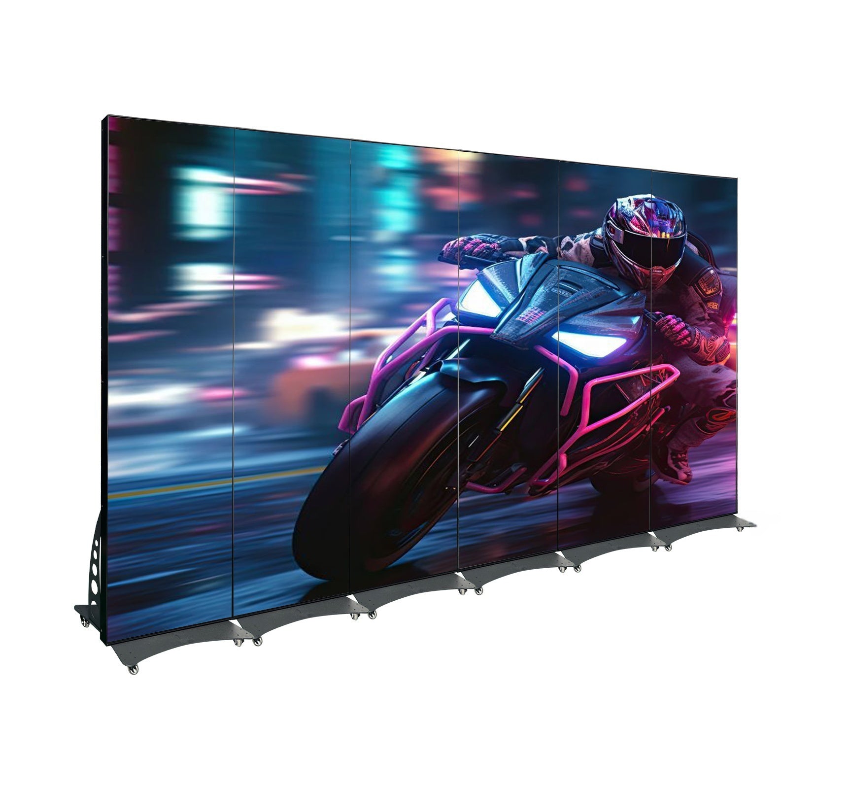 6PCS-PACK P1.86 GOB FreeP AS Pro Series Linkable Indoor LED Poster Display w/ Flip Open Edge Frame Linkable to 3840x1920 Large Display Video Wall