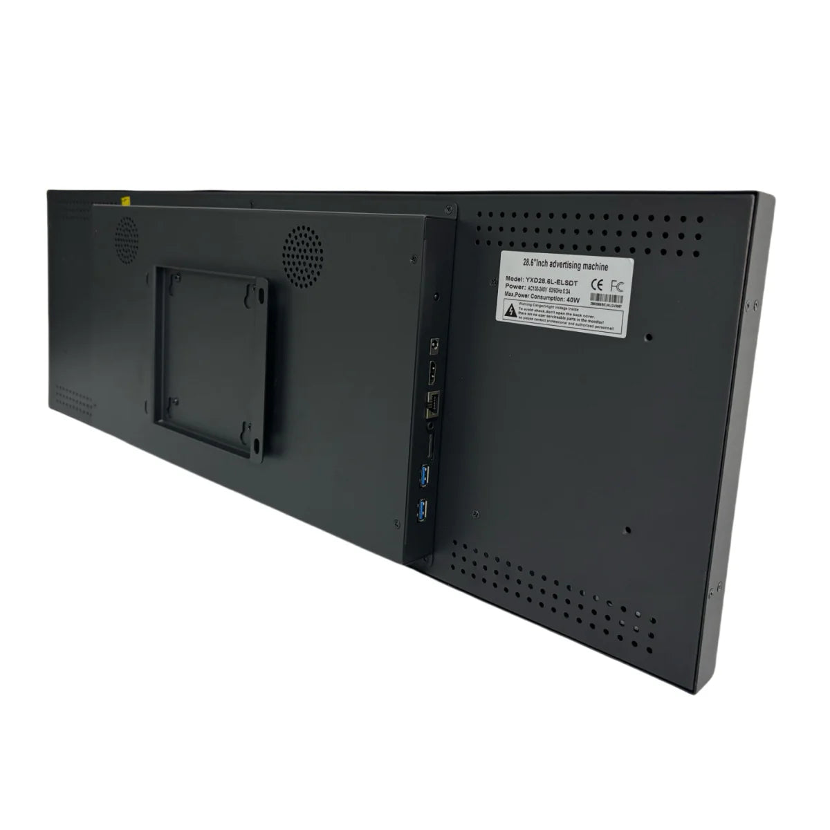 28.6 Inch (698.4×203.7mm  Viewable) Ultra-Wide Android LCD Shelf Screen | Stretched Bar Digital Signage w/ Optional Touch | Cloud / USB / App Control