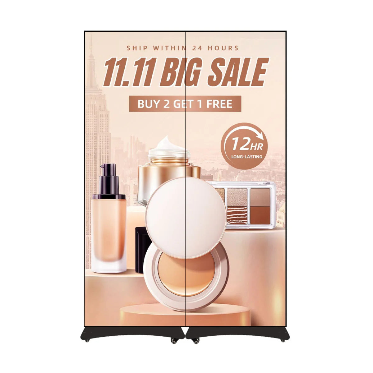 BP-BAT Series LED Poster Sign | Battery-Powered, No Plug Needed | Splicing-Capable Digital Poster | 640/960 × 1920mm | P2.5 / P1.86 / P1.53 / P1.25