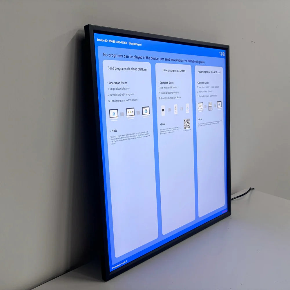 SQ Series 26.5 Inch (476×476mm Viewable) Square LCD Digital Screen Display, Cloud / APP / USB Disk Playback