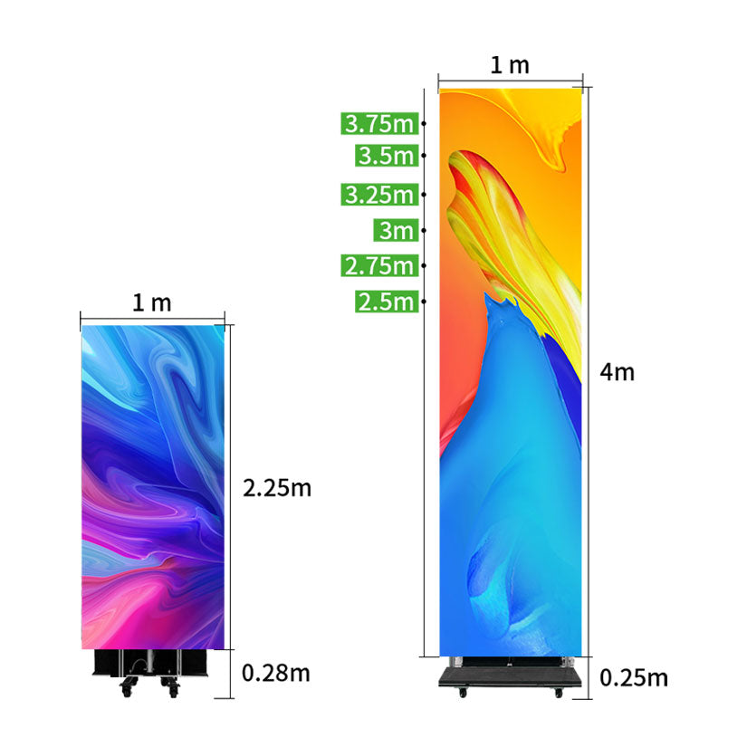 EP400(1Mx4M) 4SQM Foldable LED Poster Kit Indoor P3.91 Mobile LED Poster Remote Controlled LED Display Screen in Moveable Airflight Case